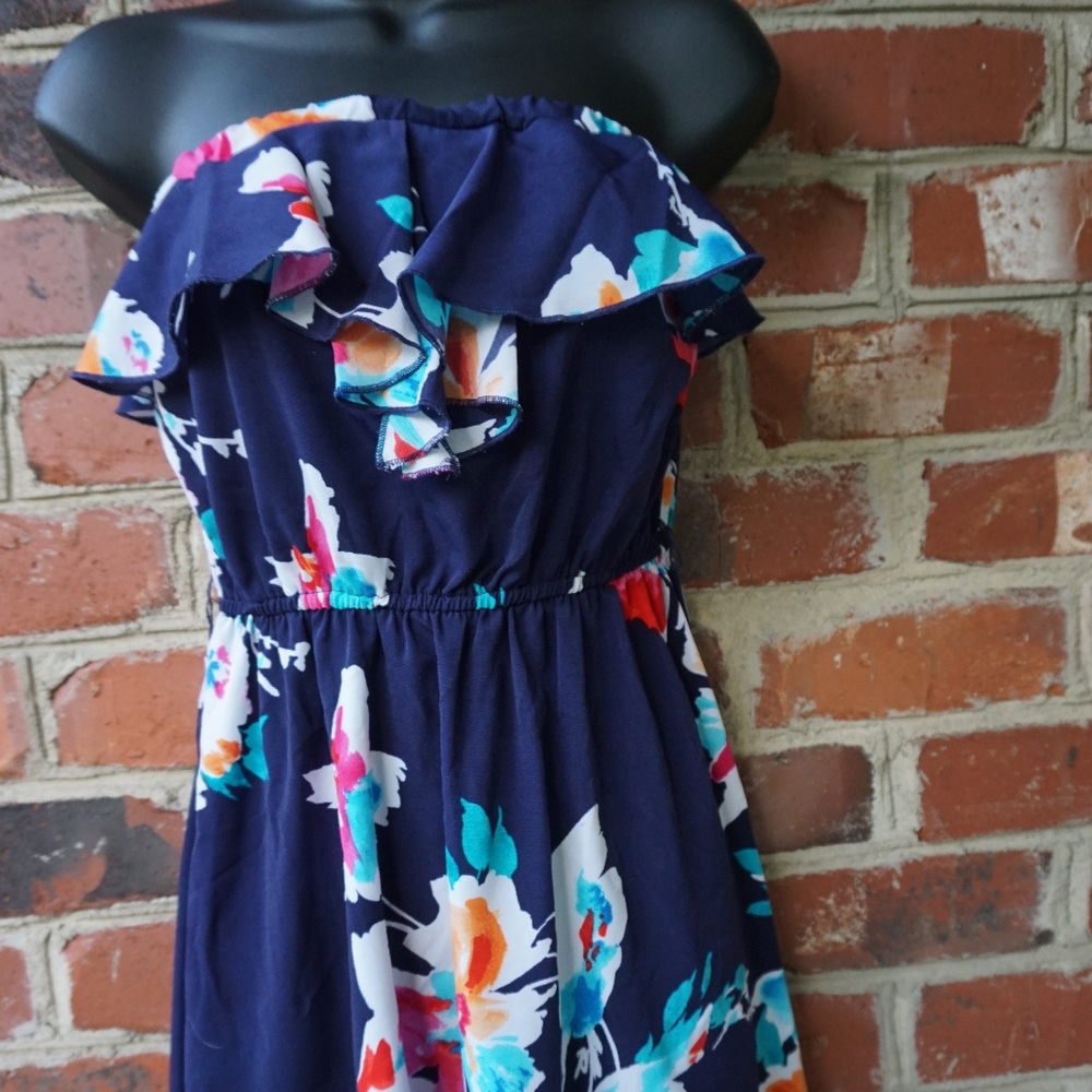 MyMichelle Strapless Floral High-Low Dress - Picture 4 of 6